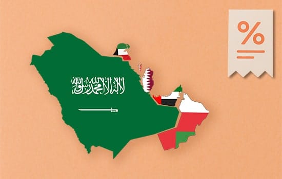 نقشه کشورهای عضو شورای همکاری خلیج فارس با نمادهای مالیاتی؛ مقایسه سیستمهای مالیاتی عمان و کشورهای خلیج فارس در سال ۲۰۲۵